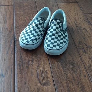 Checkered slip on vans